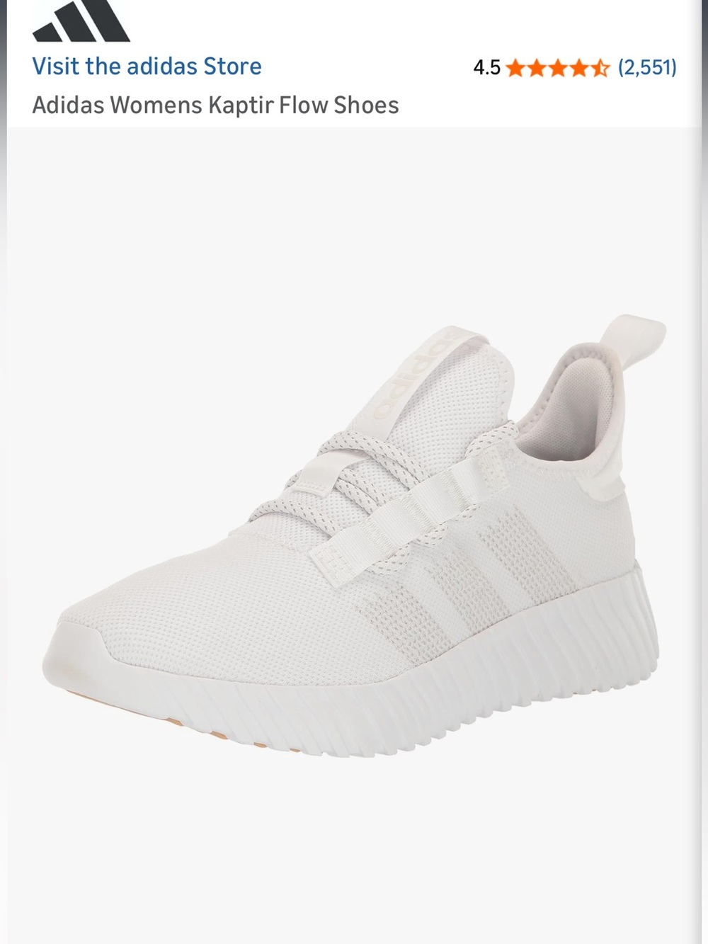 adidas Women’s Kaptir Flow Sneakers — White